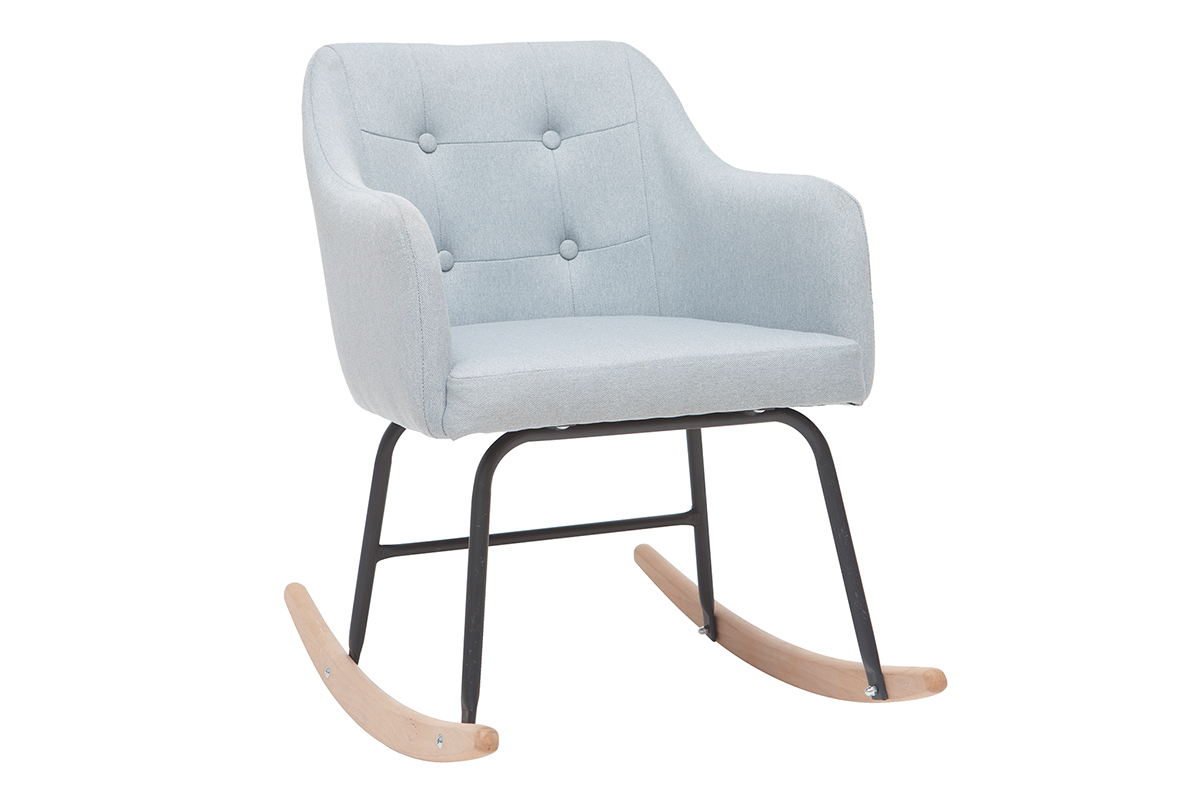 Poltrona sedia a dondolo design in tessuto grigio chairo BALTIK