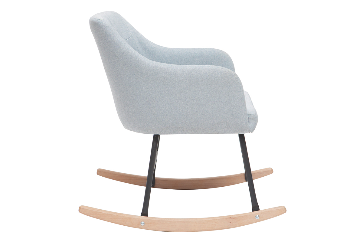 Poltrona sedia a dondolo design in tessuto grigio chairo BALTIK