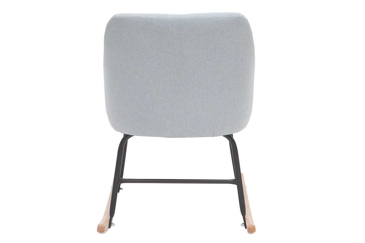 Poltrona sedia a dondolo design in tessuto grigio chairo BALTIK