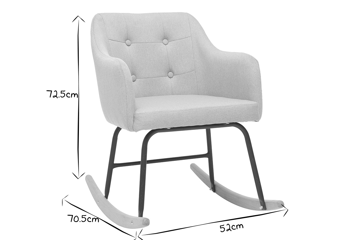 Poltrona sedia a dondolo design in tessuto grigio chairo BALTIK