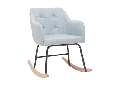 Poltrona sedia a dondolo design in tessuto grigio chairo BALTIK - Poltrona sedia a dondolo design in tessuto grigio chairo BALTIK