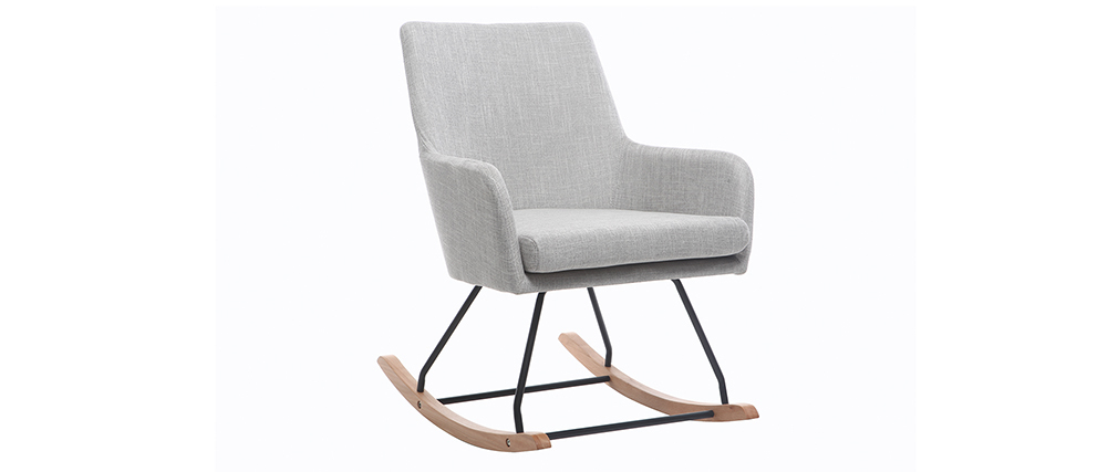 Poltrona - sedia a dondolo design in tessuto Grigio chiaro SHANA
