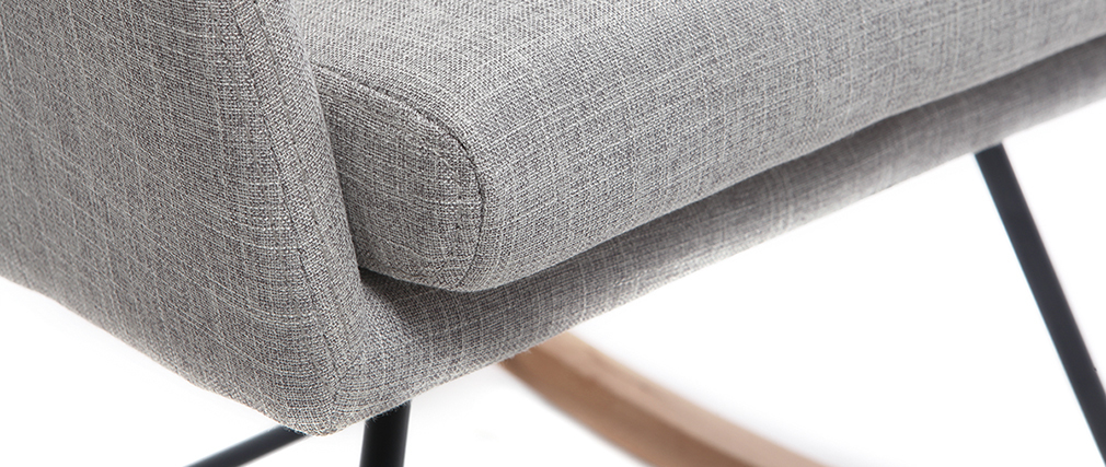 Poltrona - sedia a dondolo design in tessuto Grigio chiaro SHANA