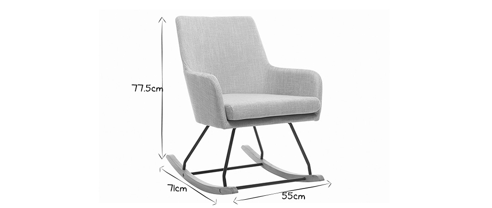 Poltrona - sedia a dondolo design in tessuto Grigio chiaro SHANA