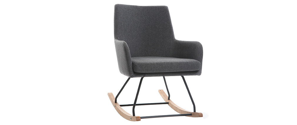 Poltrona - sedia a dondolo design in tessuto Grigio scuro SHANA