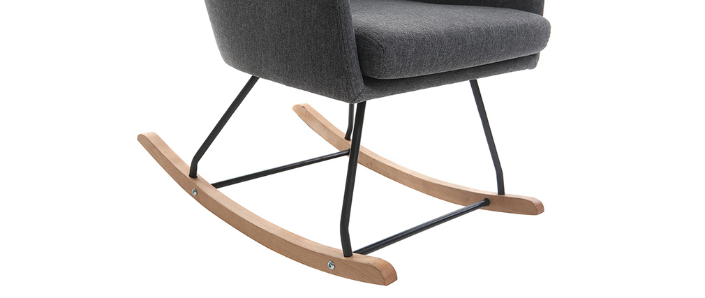 Poltrona - sedia a dondolo design in tessuto Grigio scuro SHANA