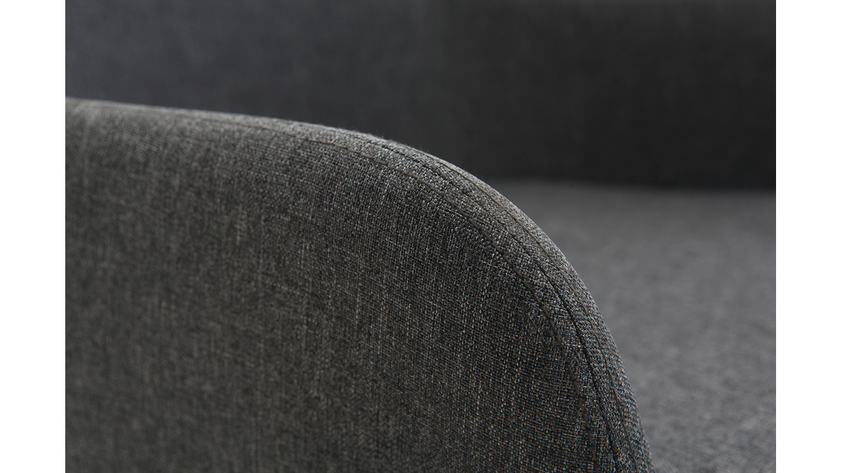 Poltrona sedia a dondolo design in tessuto grigio scuro SHANA