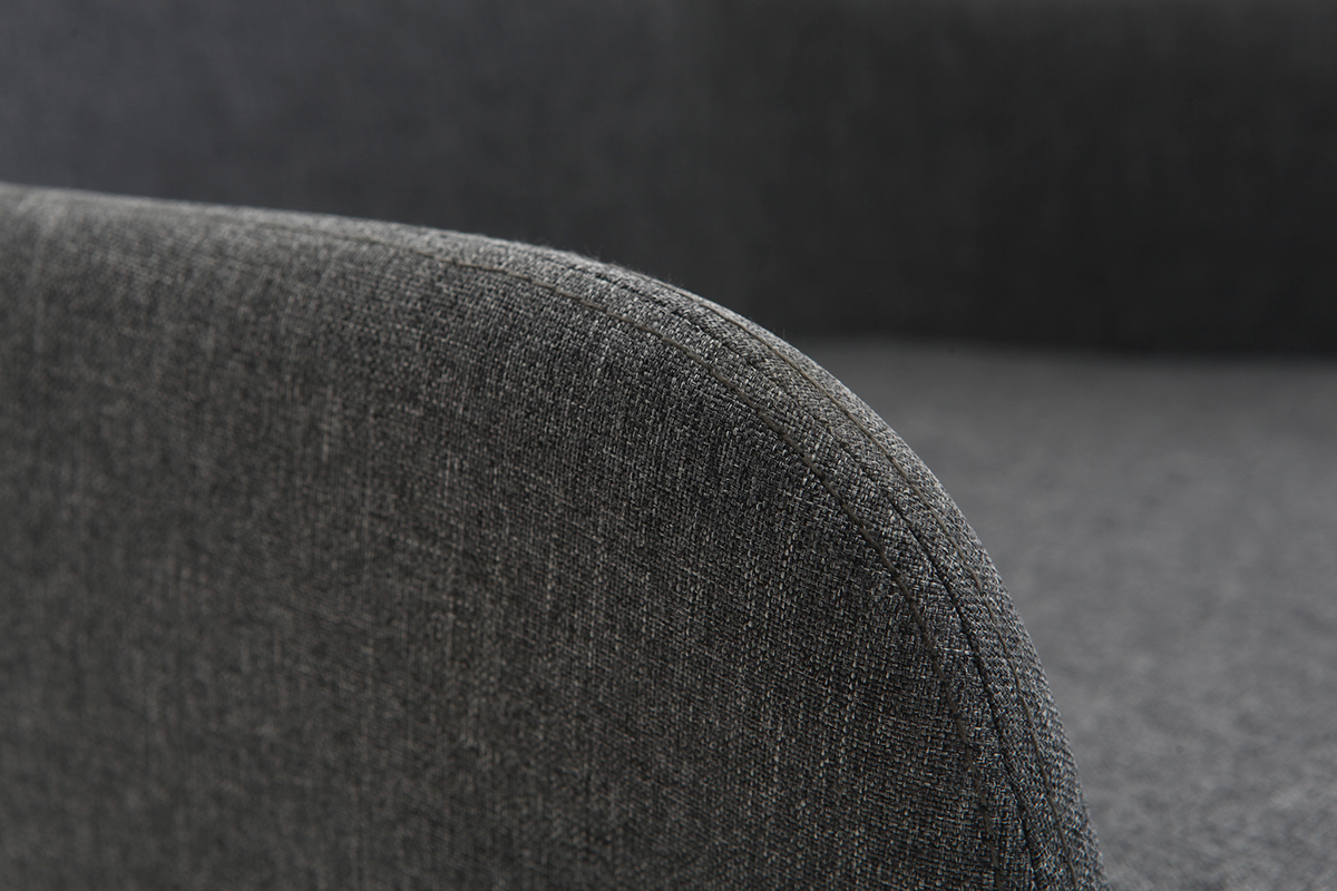 Poltrona sedia a dondolo design in tessuto grigio scuro SHANA