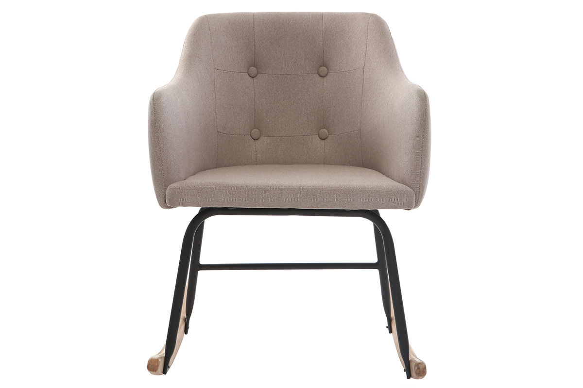 Poltrona sedia a dondolo design in tessuto Naturale BALTIK