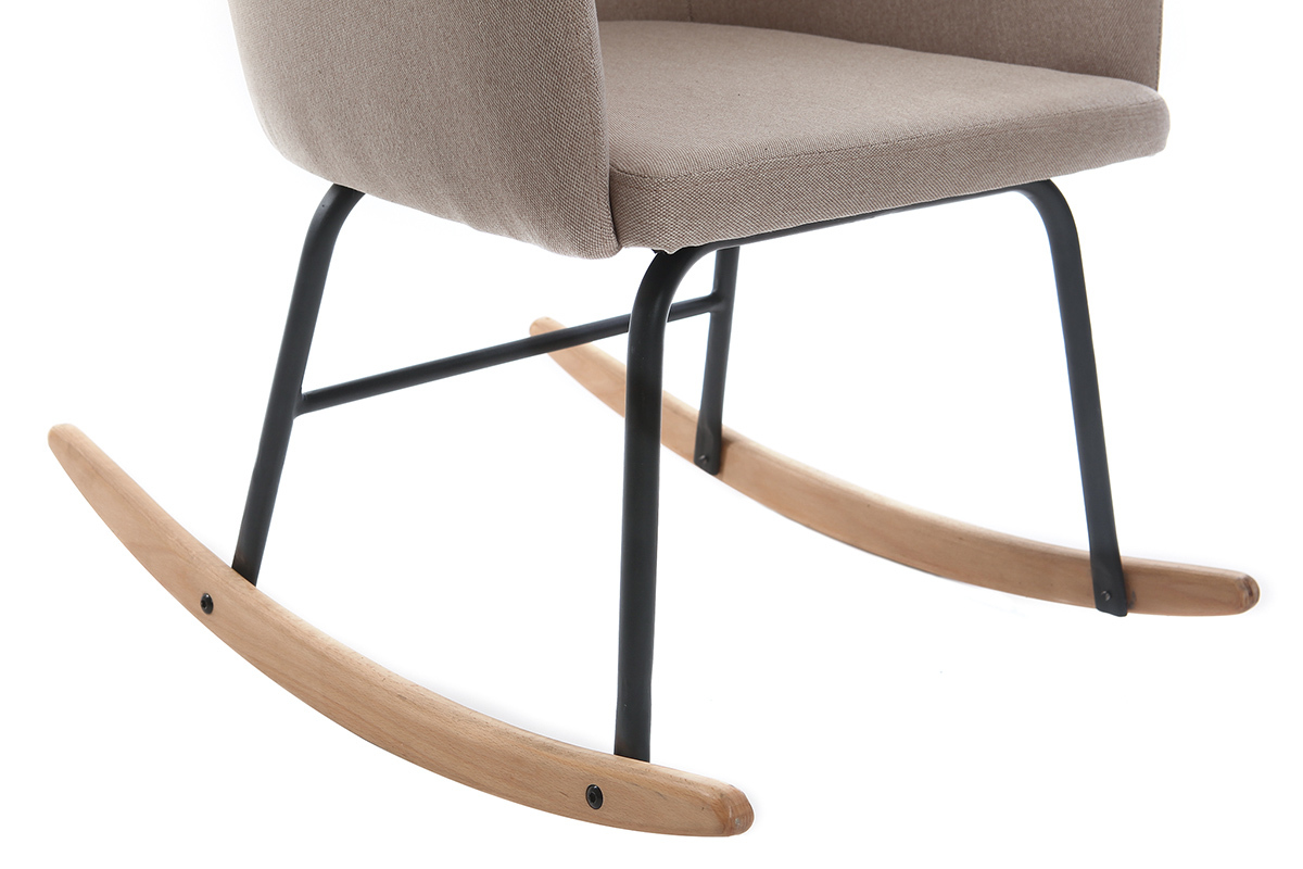 Poltrona sedia a dondolo design in tessuto Naturale BALTIK