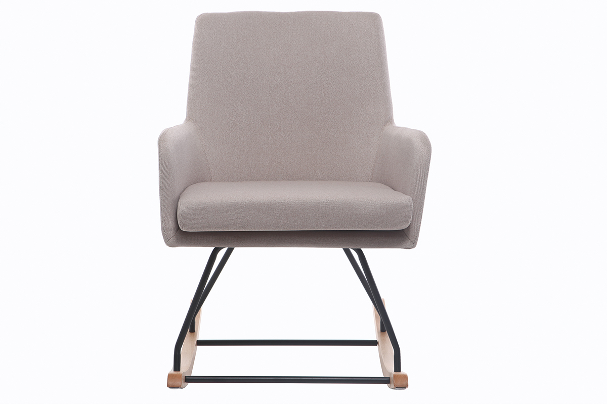 Poltrona sedia a dondolo design in tessuto naturale SHANA