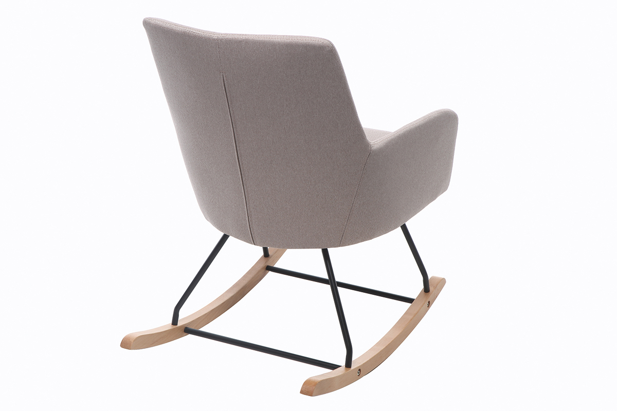 Poltrona sedia a dondolo design in tessuto naturale SHANA