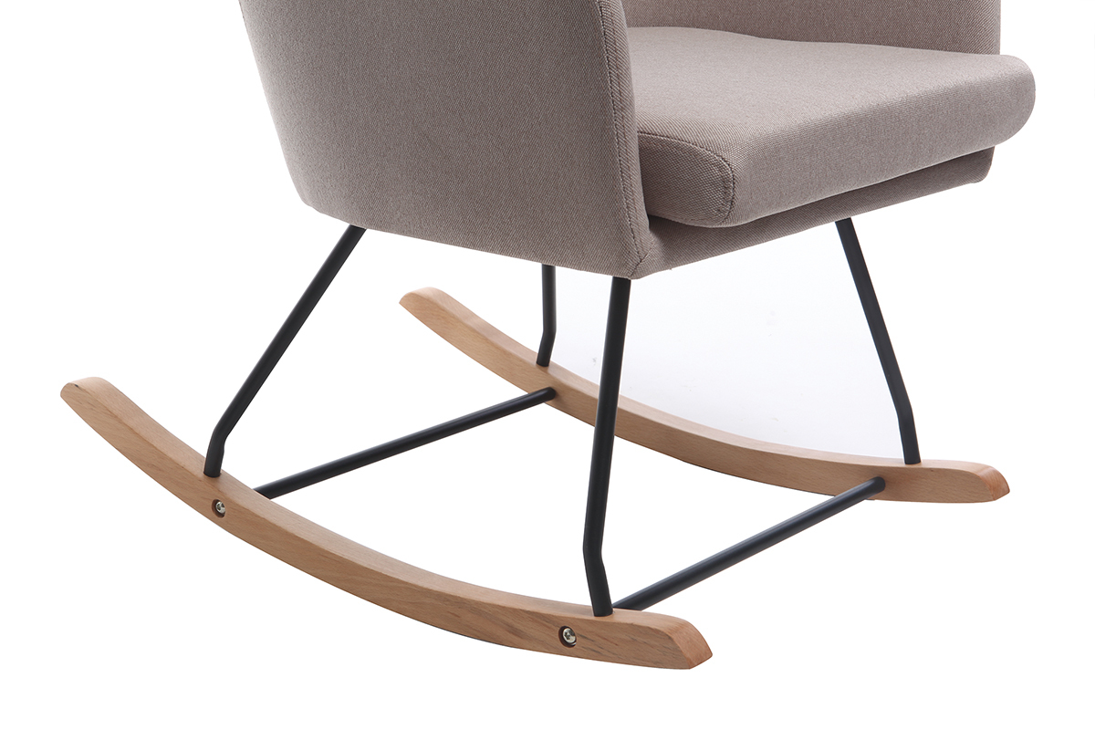 Poltrona sedia a dondolo design in tessuto naturale SHANA