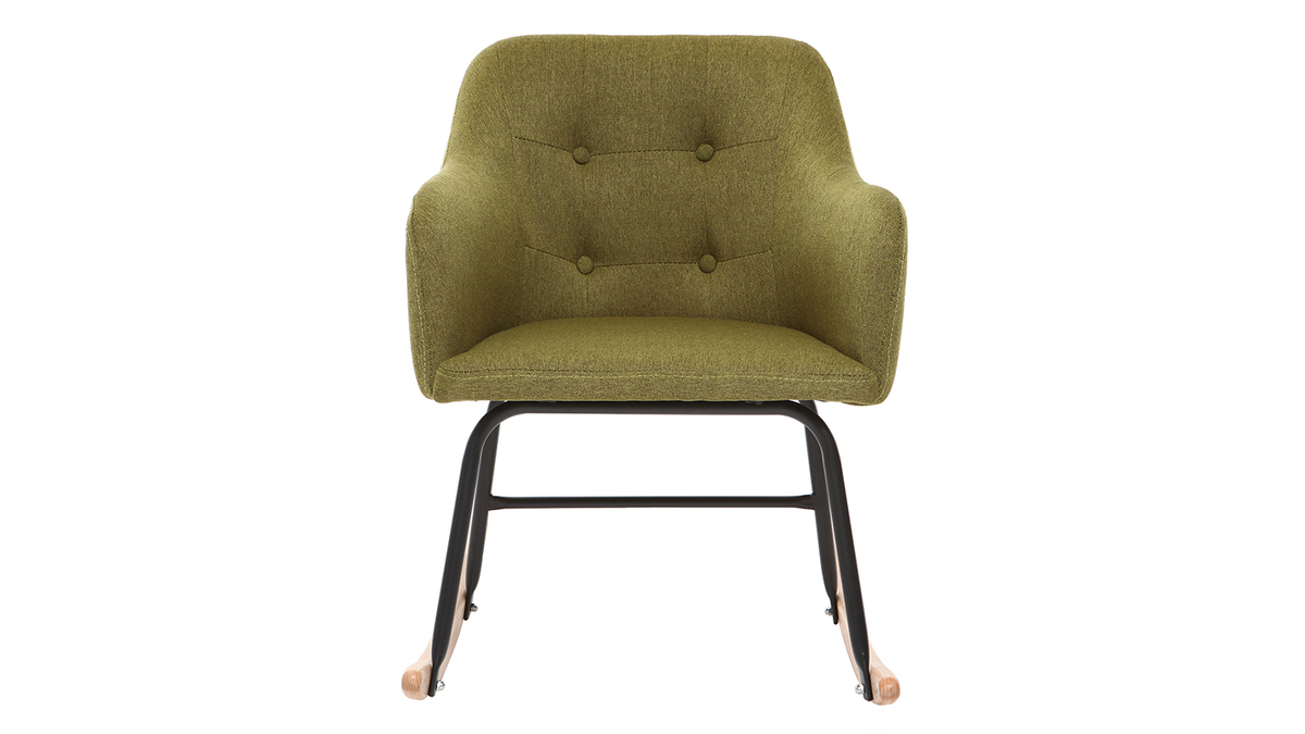 Poltrona - sedia a dondolo, di design, in tessuto, colore: Verde, modello: BALTIK