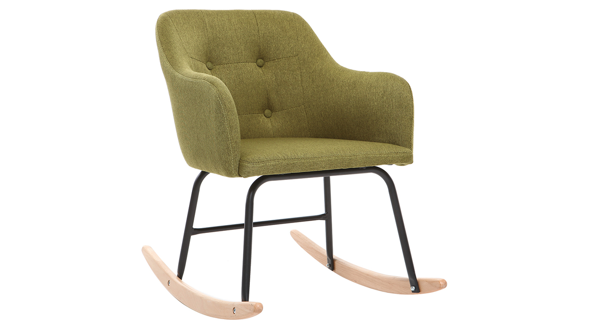 Poltrona - sedia a dondolo, di design, in tessuto, colore: Verde, modello: BALTIK