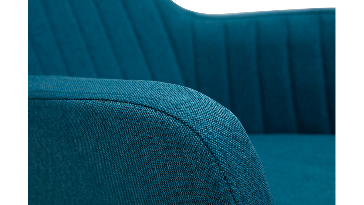 Poltrona-sedia a dondolo scandinava in tessuto Blu anatra ALEYNA