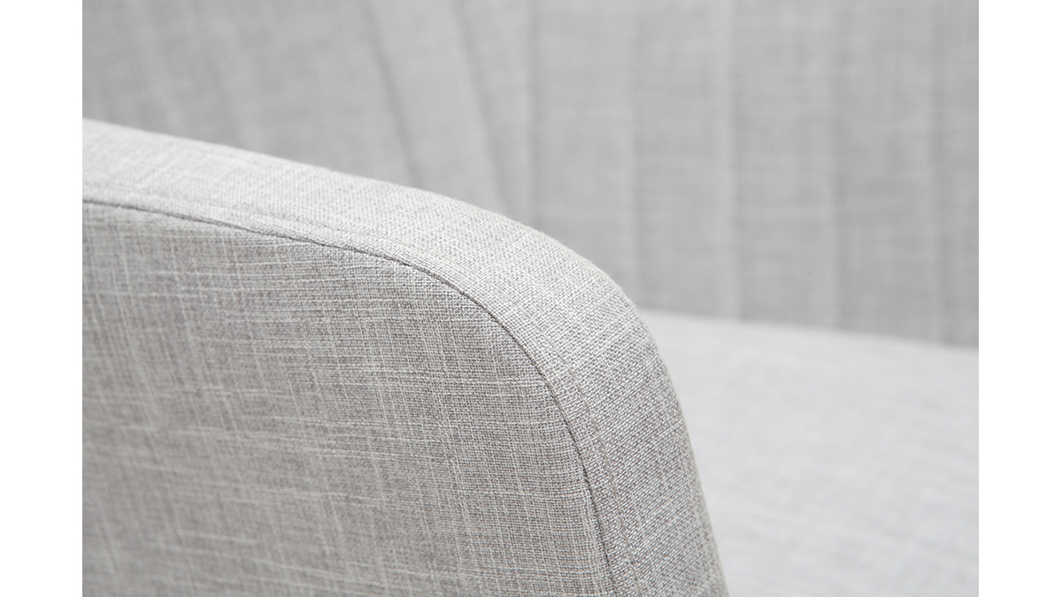 Poltrona-sedia a dondolo scandinava in tessuto grigio chiaro ALEYNA