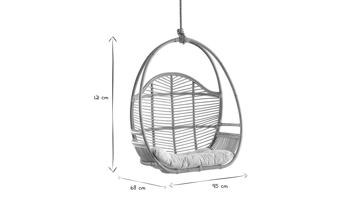 Poltrona sospesa in rattan GALON