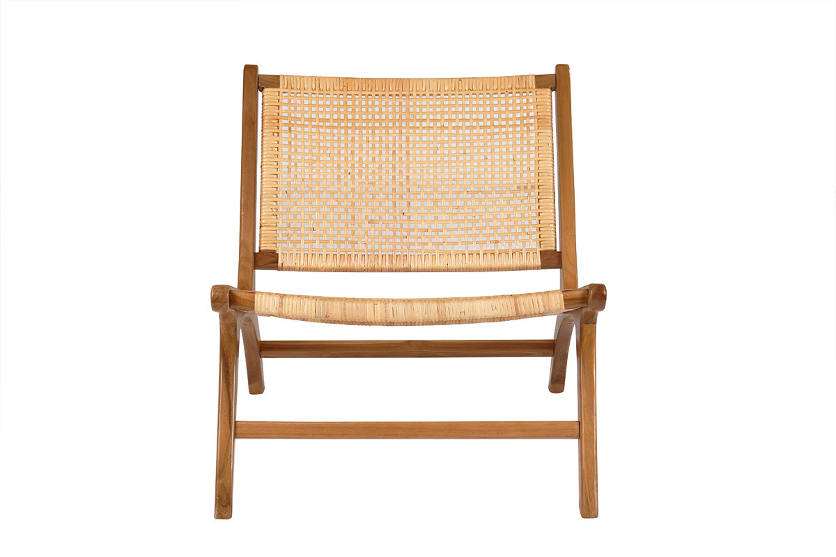 Poltrona teak e rattan naturale HAMMA