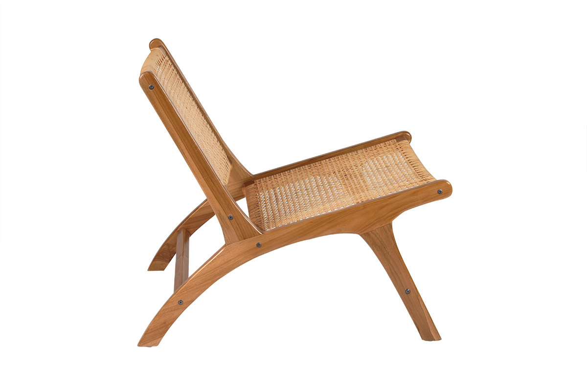 Poltrona teak e rattan naturale HAMMA