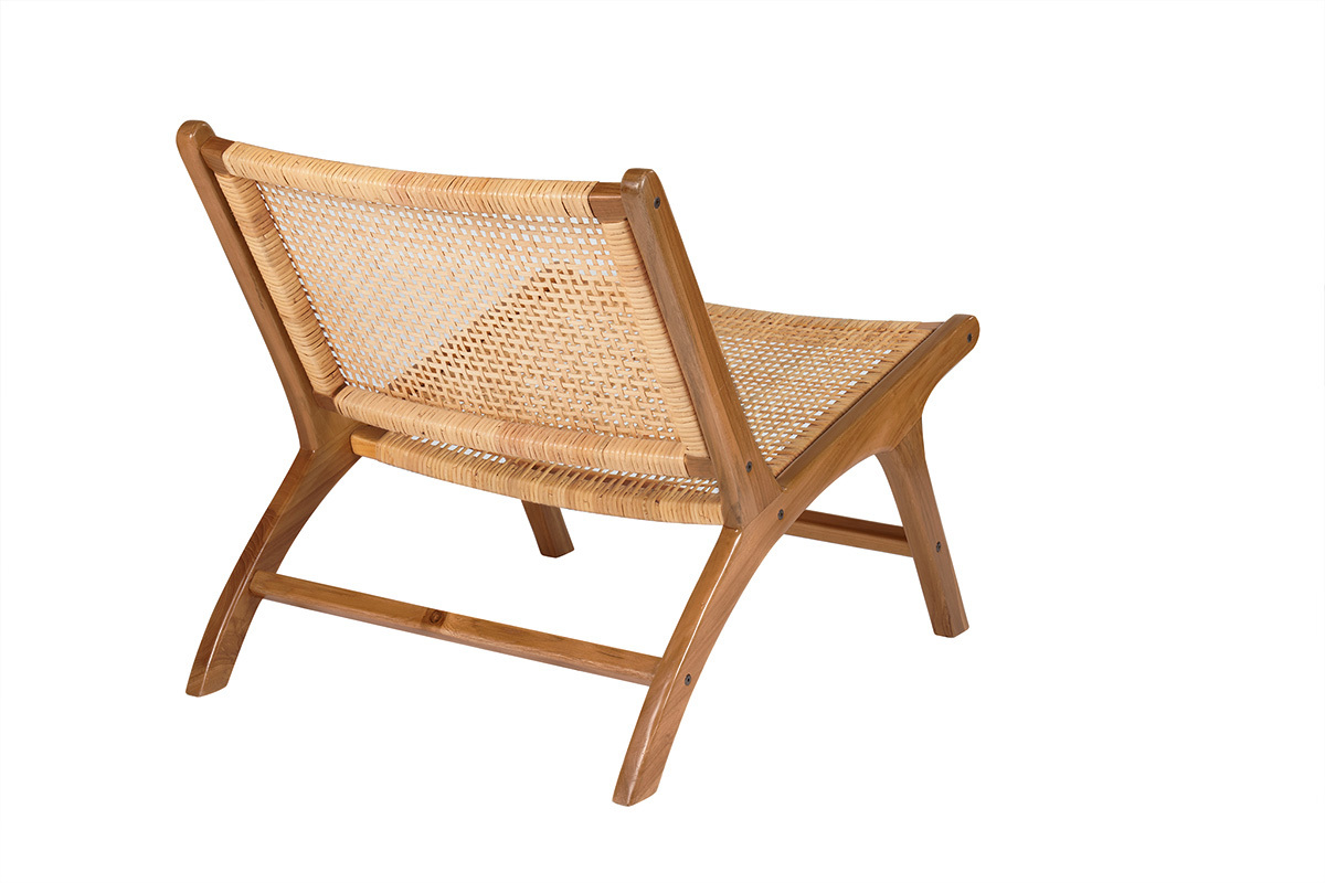 Poltrona teak e rattan naturale HAMMA