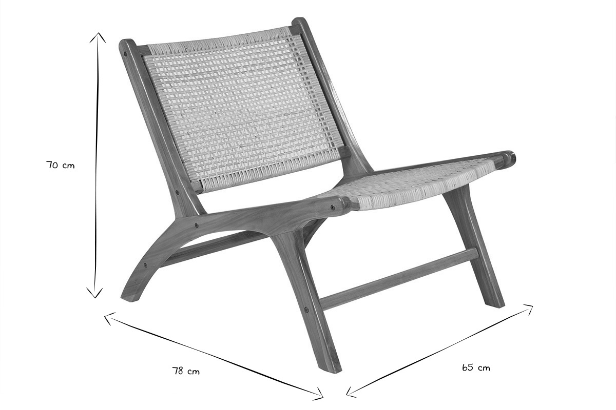 Poltrona teak e rattan naturale HAMMA