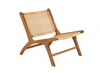 Poltrona teak e rattan naturale HAMMA
