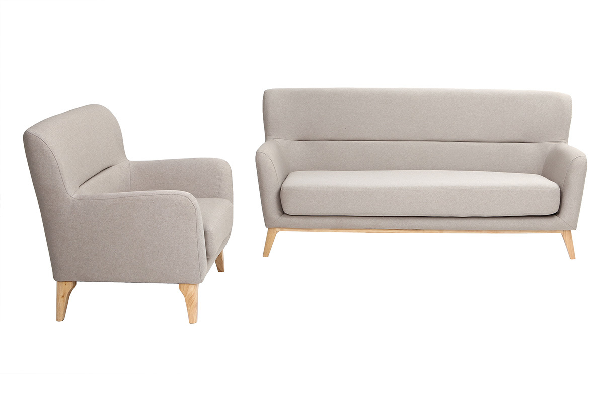 Poltrona vintage grigio chiaro MARKUS