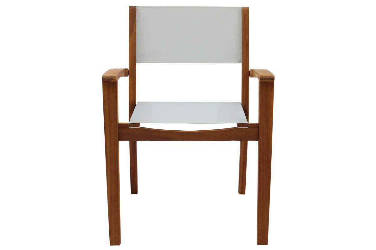 Poltrone da giardino bianco e legno massello (set di 2) ASTERA