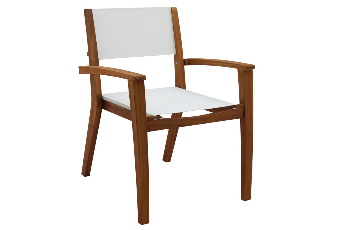 Poltrone da giardino bianco e legno massello (set di 2) ASTERA