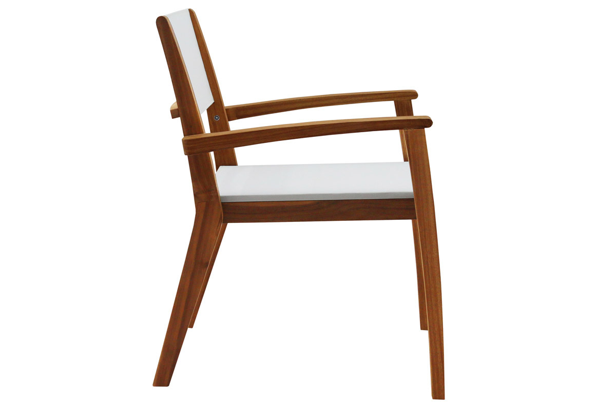 Poltrone da giardino bianco e legno massello (set di 2) ASTERA