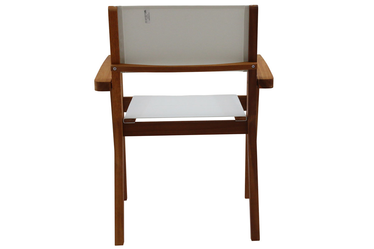 Poltrone da giardino bianco e legno massello (set di 2) ASTERA