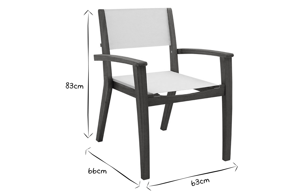 Poltrone da giardino bianco e legno massello (set di 2) ASTERA