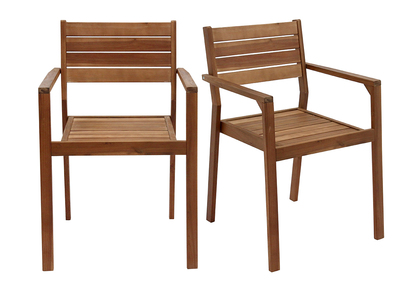 Poltrone da giardino impilabili in massello di acacia (set di 2) CANOPEE