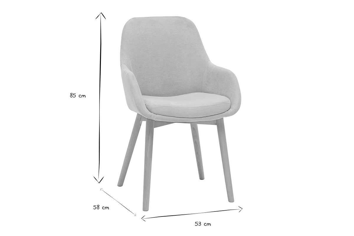 Poltrone scandinave in tessuto effetto velluto beige e legno chiaro massiccio (lotto di 2) HOLO
