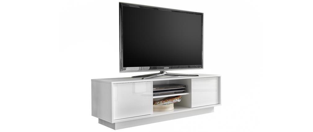 Porta tv di design COMO laccato bianco L138 cm