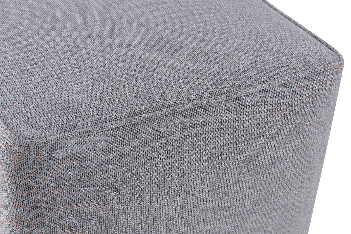 Pouf design quadrato in tessuto grigio PAVE
