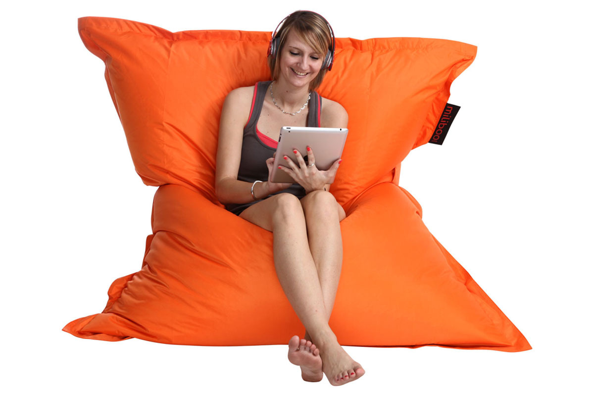 Pouf gigante design arancione BIG MILIBAG