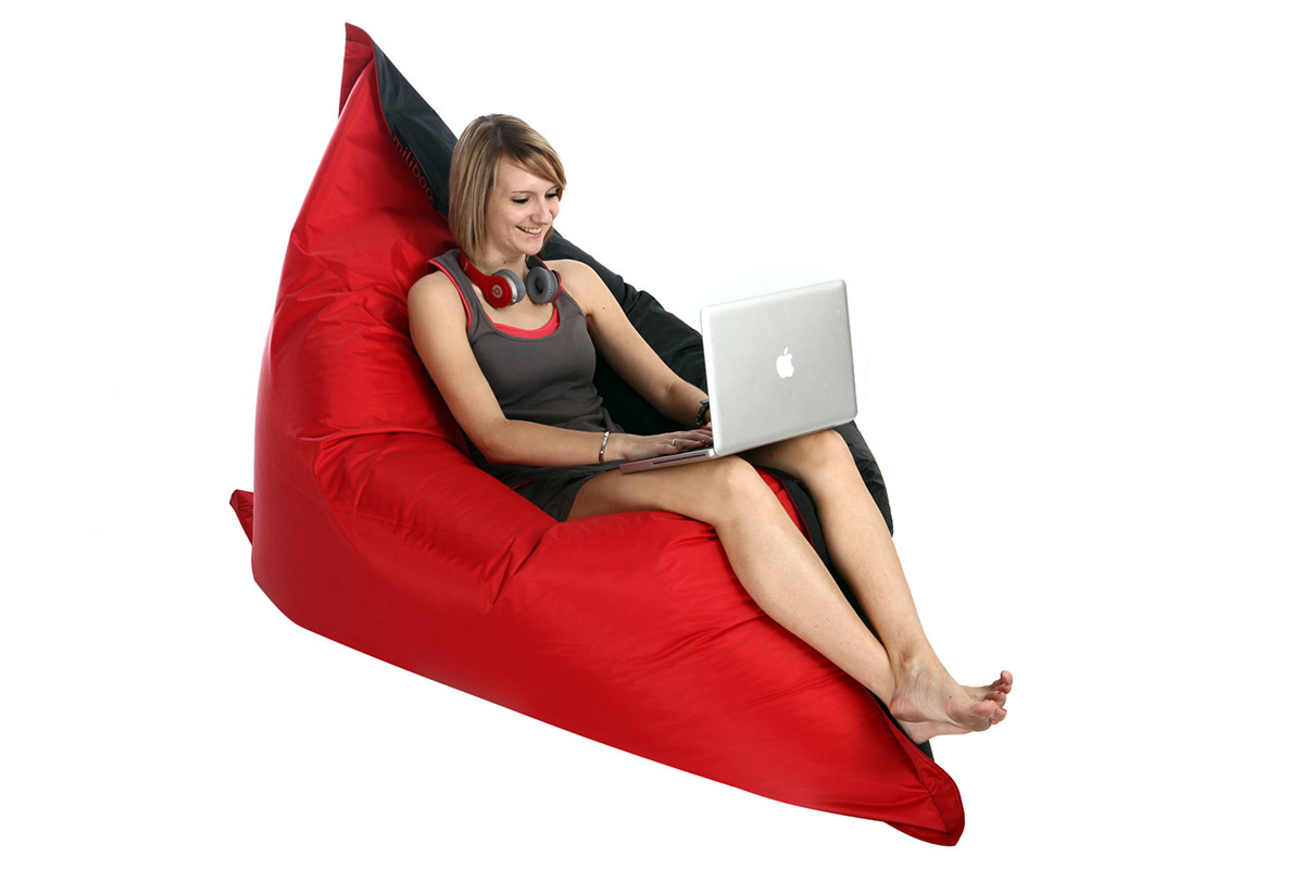 Pouf gigante design nero e rosso BIG MILIBAG