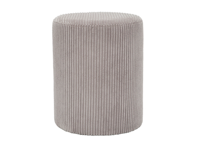 Pouf in velluto a coste grigio diam 40cm DUROY - Pouf in velluto a coste grigio diam 40cm DUROY