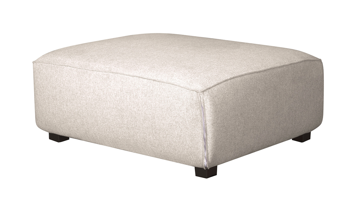 Pouf modulo di divano in tessuto beige PLURIEL