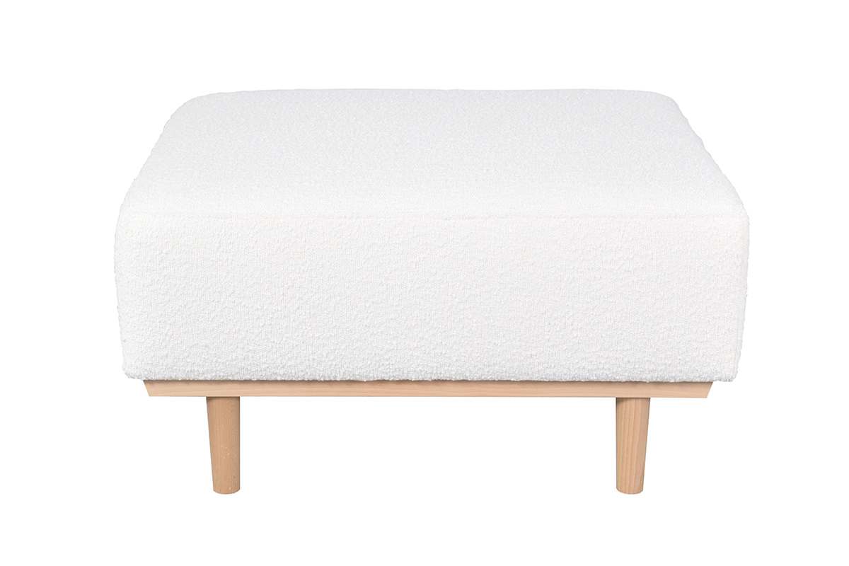 Pouf modulo divano in tessuto effetto lana boucl cru MORRIS