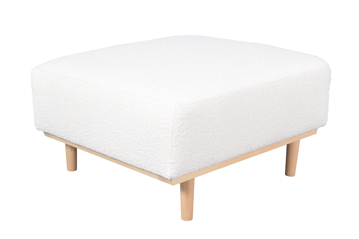 Pouf modulo divano in tessuto effetto lana boucl cru MORRIS