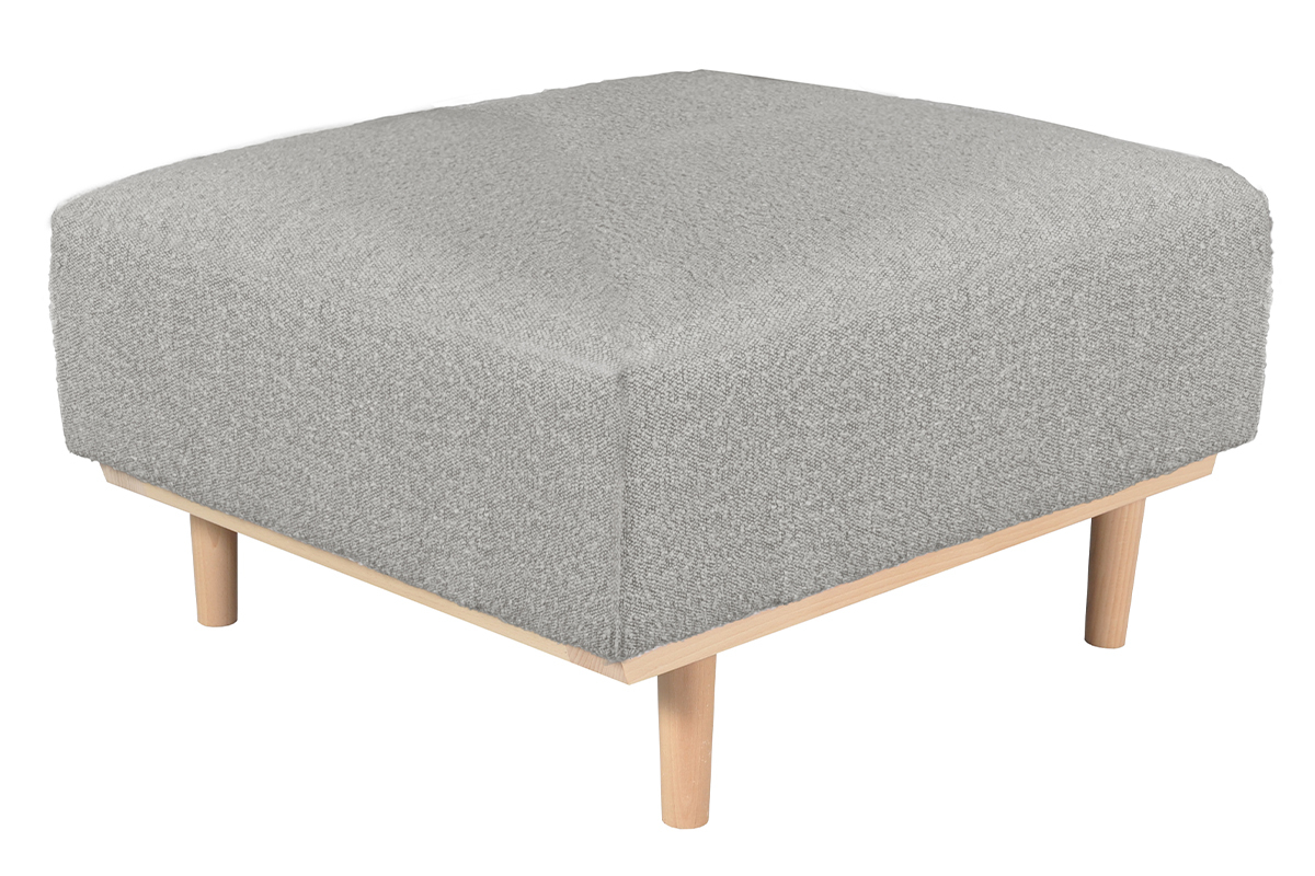 Pouf modulo divano in tessuto effetto lana boucl talpa MORRIS