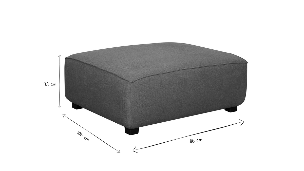 Pouf modulo divano in tessuto grigio chiaro PLURIEL