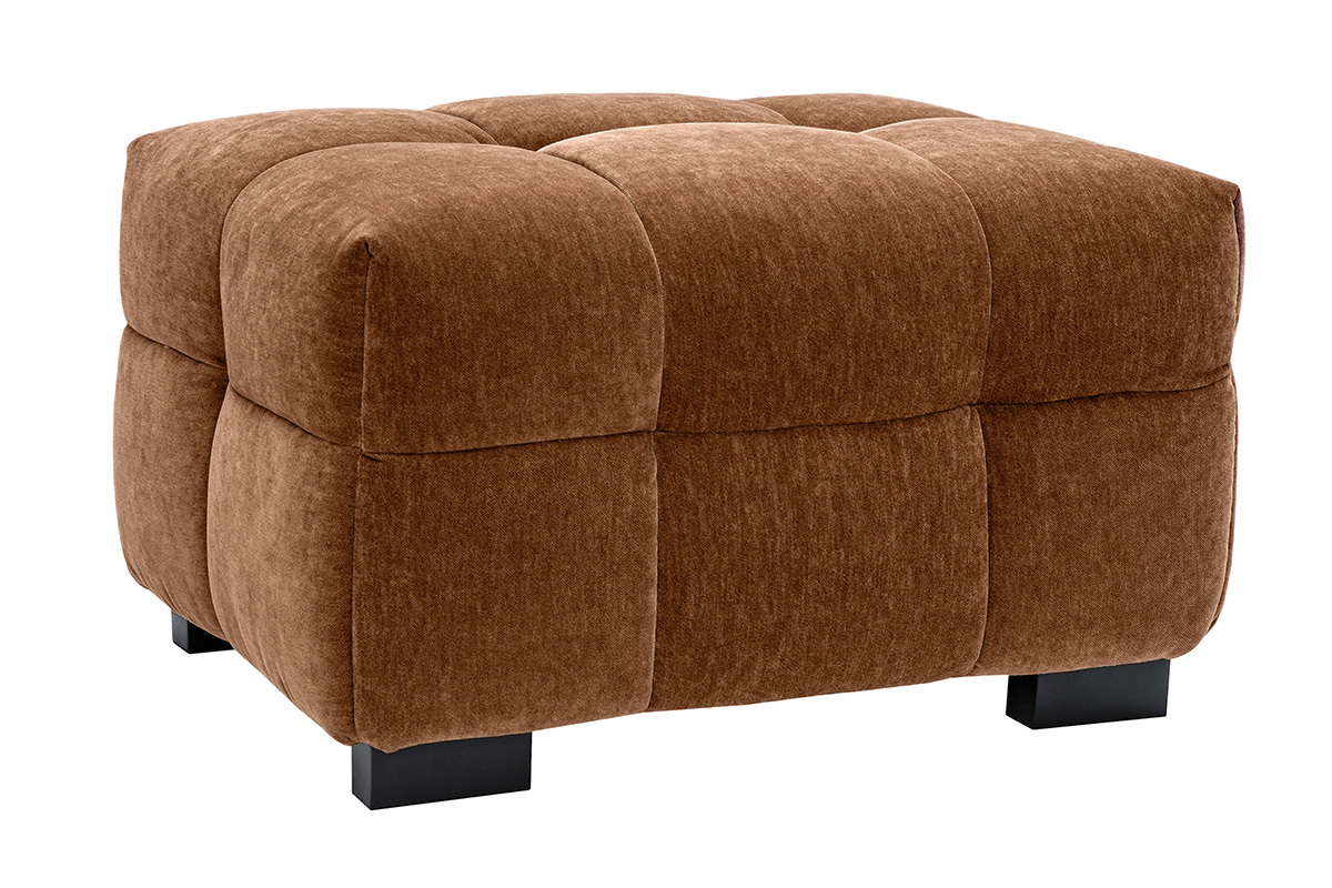 Pouf poggiapiedi design in tessuto effetto bruciato CORTO