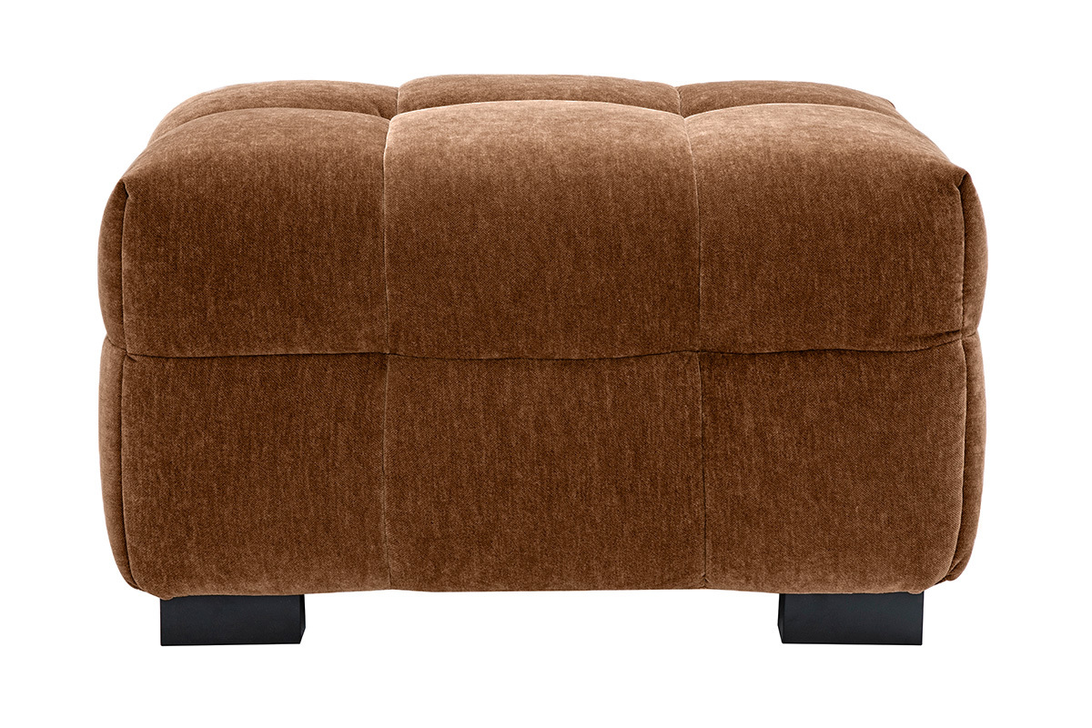 Pouf poggiapiedi design in tessuto effetto bruciato CORTO