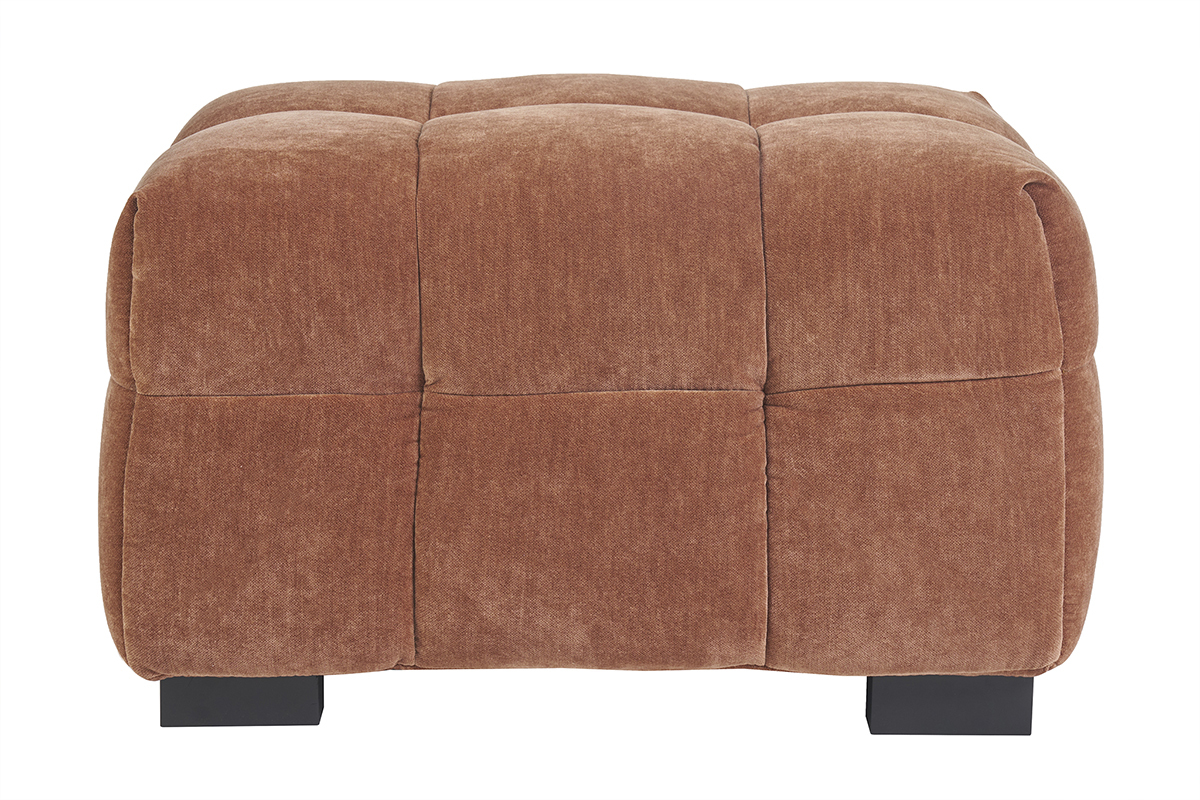 Pouf poggiapiedi design in tessuto effetto bruciato CORTO