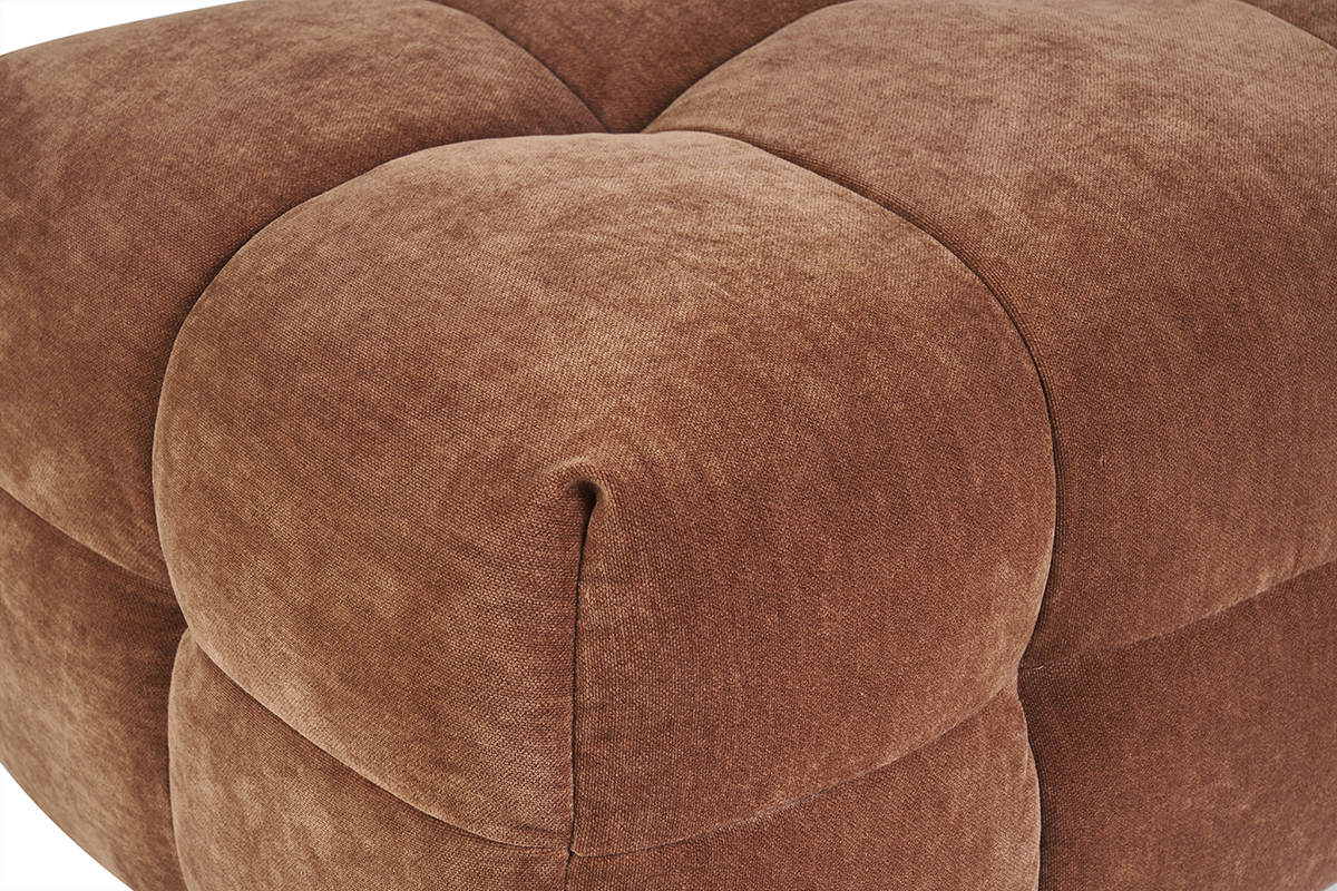Pouf poggiapiedi design in tessuto effetto bruciato CORTO