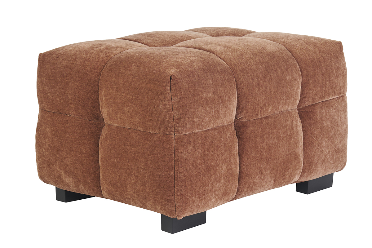 Pouf poggiapiedi design in tessuto effetto bruciato CORTO